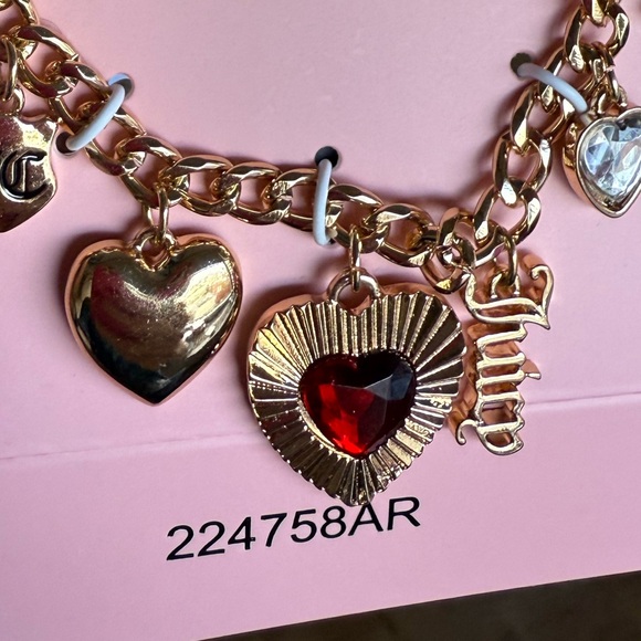 Juicy Couture NWT Gold Tone Juicy Charmed Chunky Chain Bracelet & Earrings (C17) - Picture 2 of 8